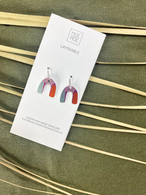 Metallic Pastels Small Arch Drop Earrings