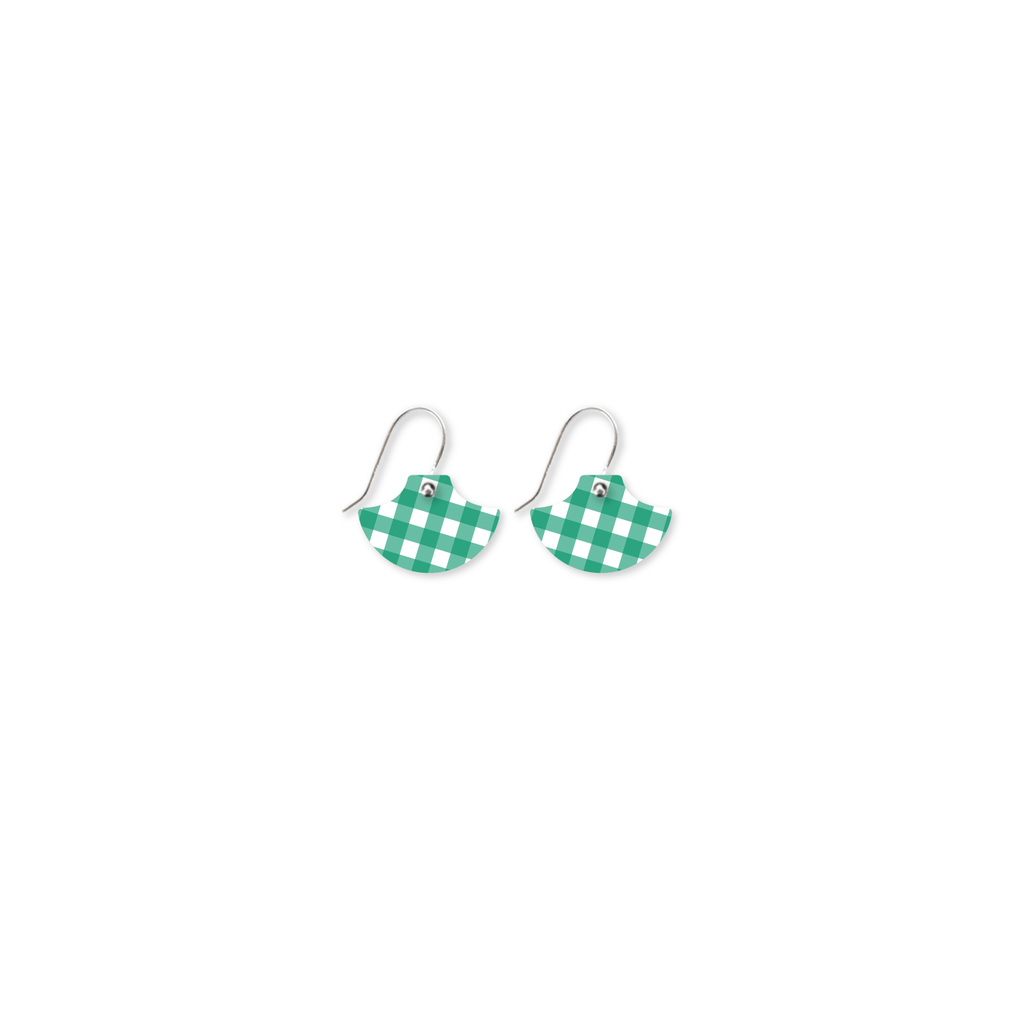 Gingham Emerald Mini Pagoda Drop Earrings