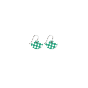 Gingham Emerald Mini Pagoda Drop Earrings