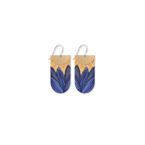 Kirsten Katz Botanic Blues Layered Tab Drop Earrings
