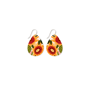Kirsten Katz Sunflower Iconic Tear Drop Earrings