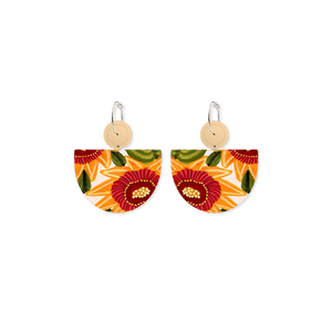 Kirsten Katz Sunflower Large Bell Circles Hoop Earrings