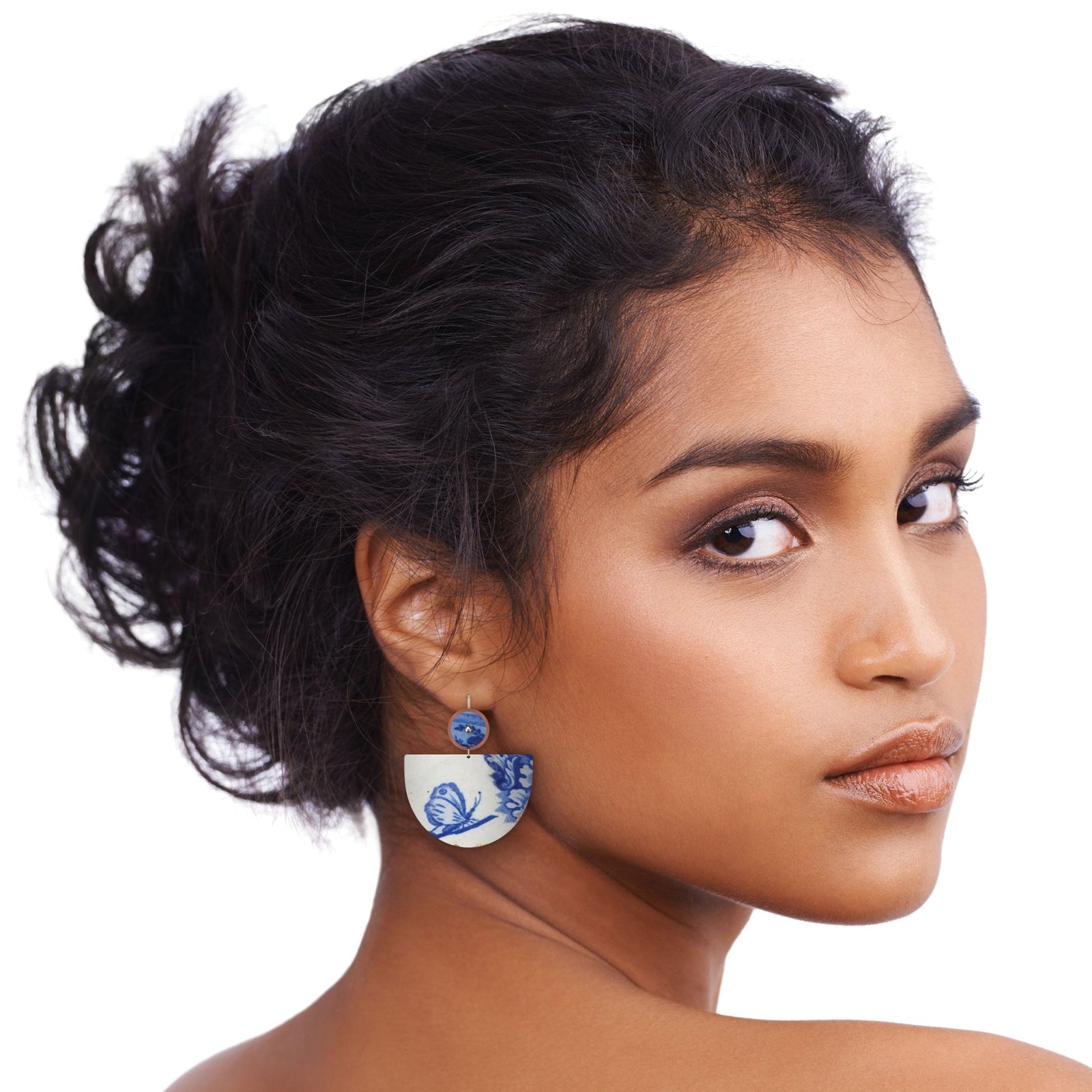 Museums of History NSW Ceramic Layered Large Bell Drop Earrings