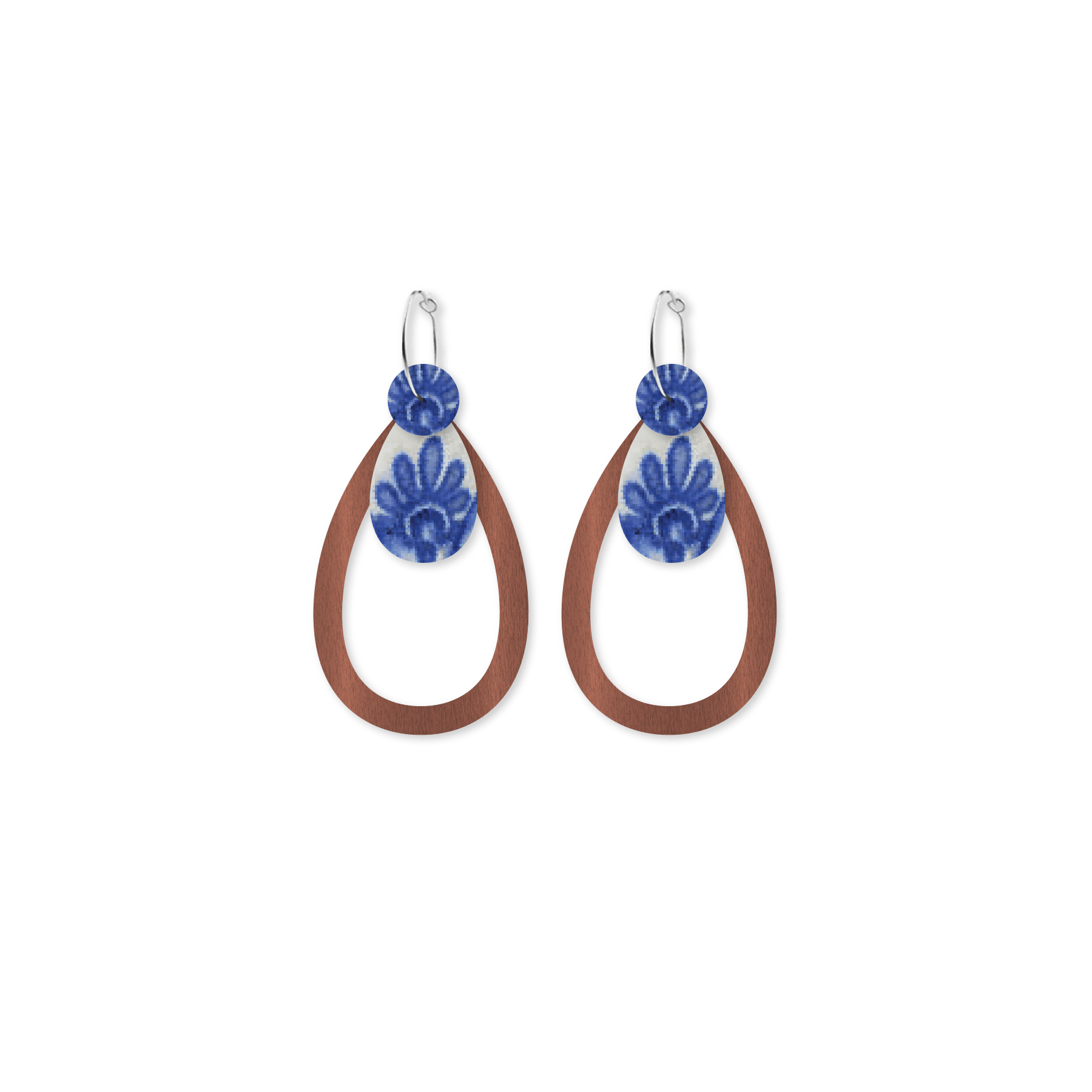 Museums of History NSW Ceramic Outline Tear Hoop Earrings