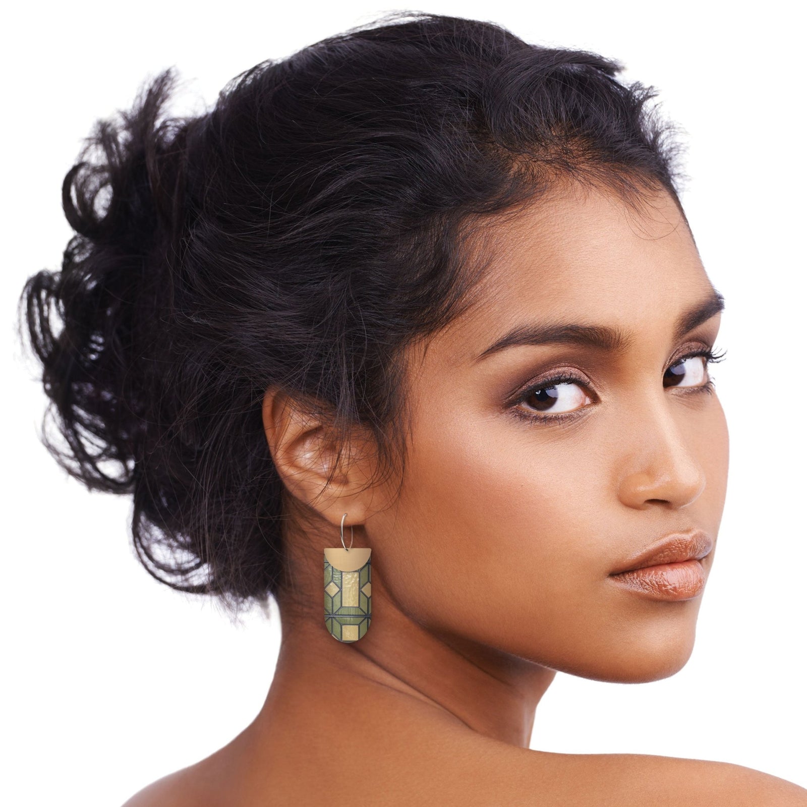 Museums of History NSW Stained Layered Tab Hoop Earrings