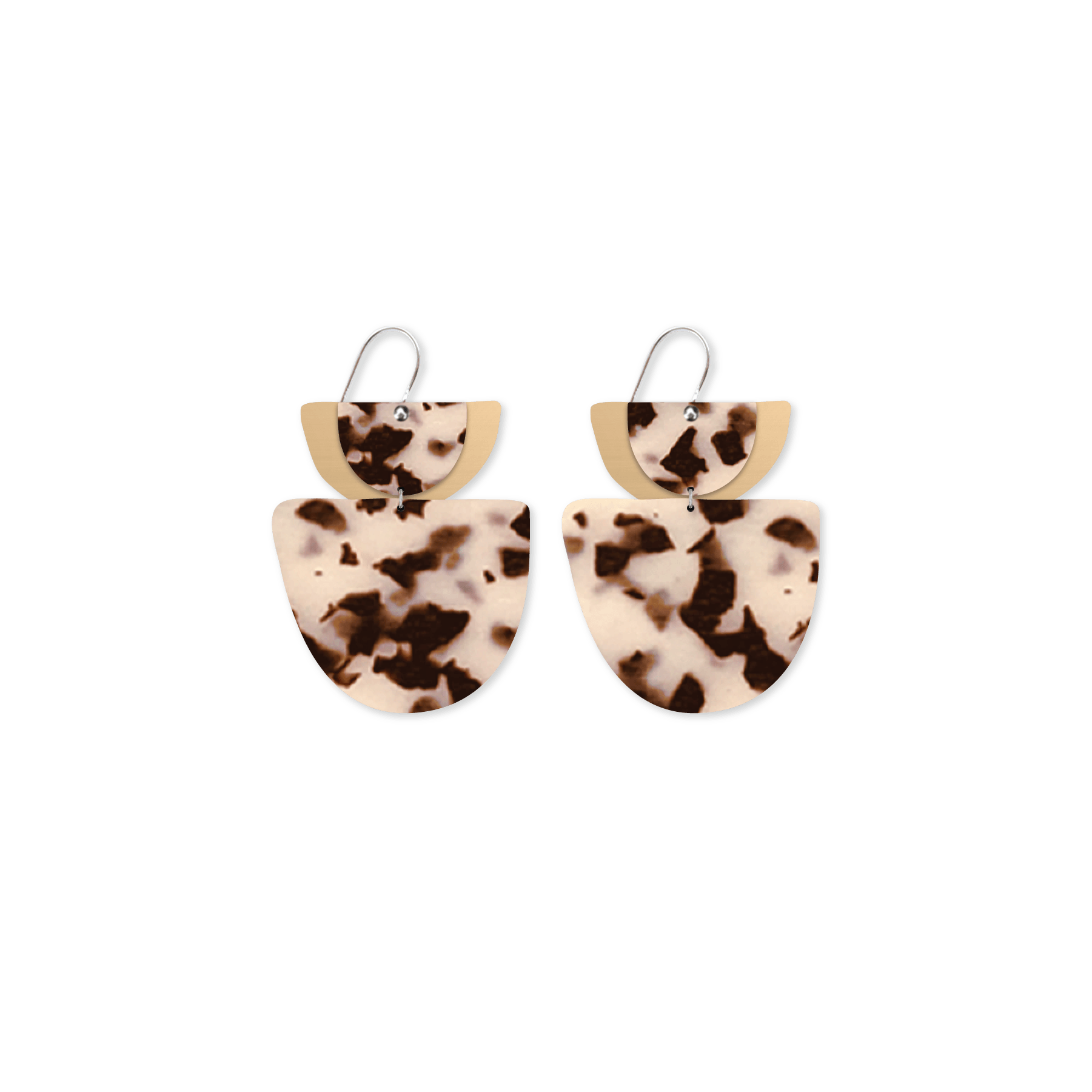 Ivory Tortoise Layered Double Bell Drop Earrings