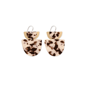 Ivory Tortoise Layered Double Bell Drop Earrings