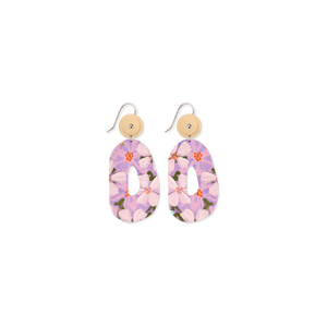 Kelsie Rose Floating Florals Organic Oval Drop Earrings