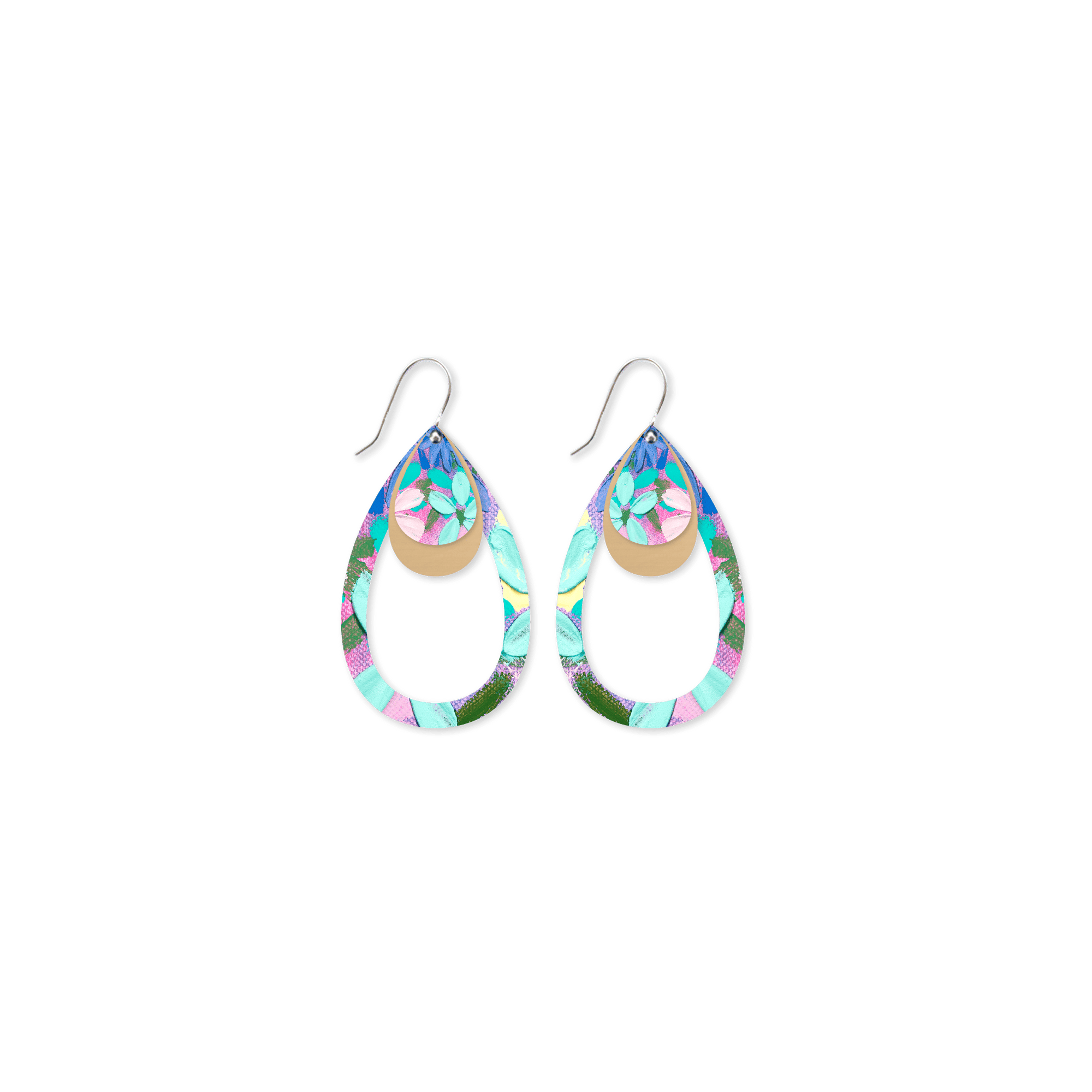 Kelsie Rose Petals Layered Outline Tear Drop Earrings