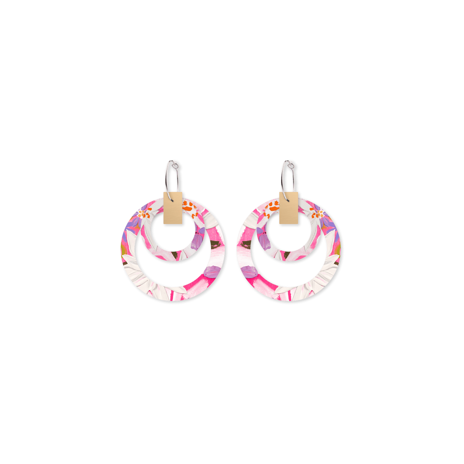 Kelsie Rose Power Pink Double Halo Hoop Earrings