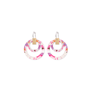 Kelsie Rose Power Pink Double Halo Hoop Earrings