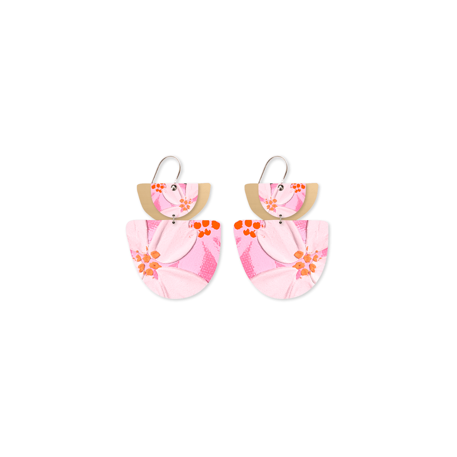 Kelsie Rose Power Pink Layered Double Bell Drop Earrings