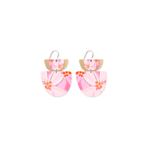 Kelsie Rose Power Pink Layered Double Bell Drop Earrings