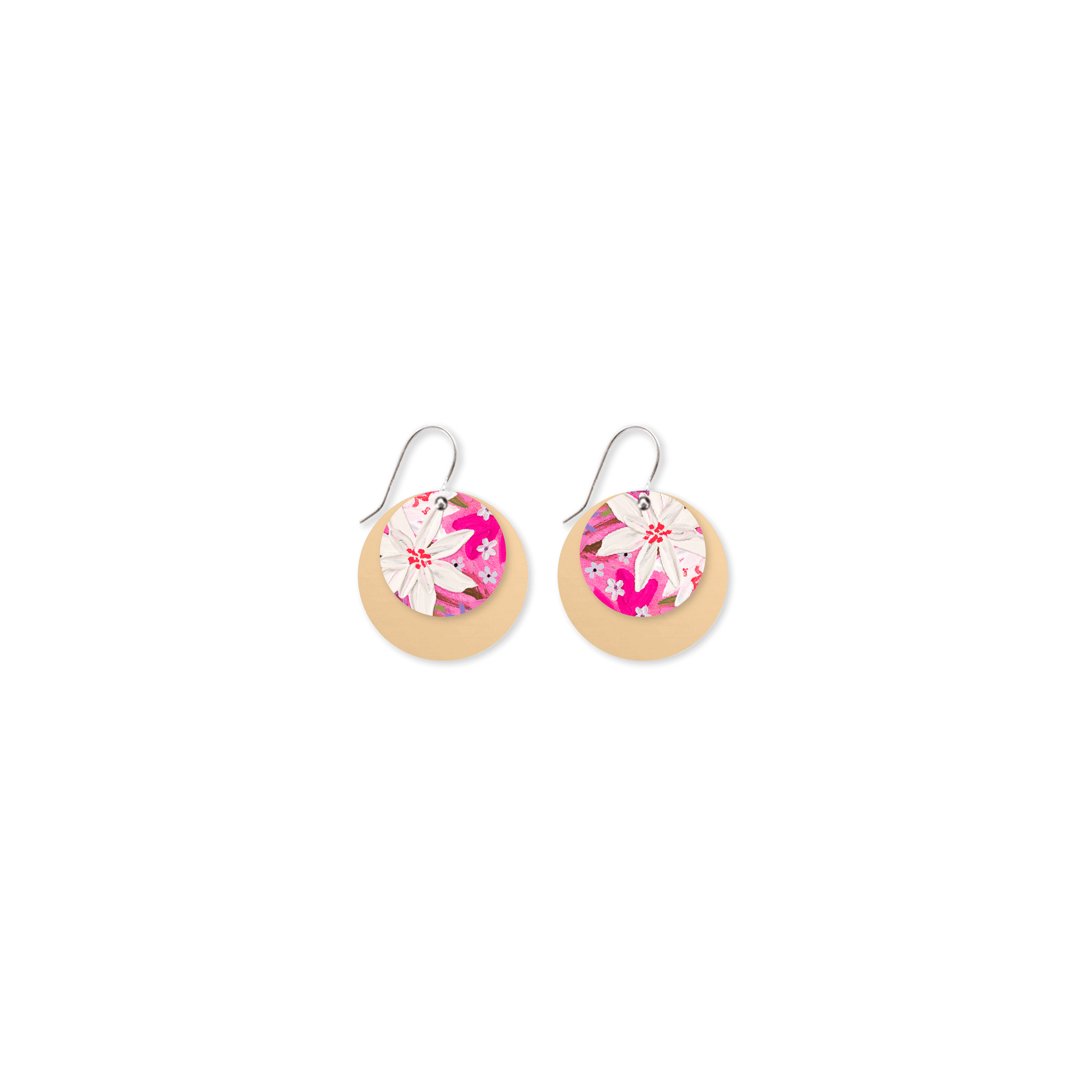 Kelsie Rose Power Pink Layered Large Circle Drop Earrings