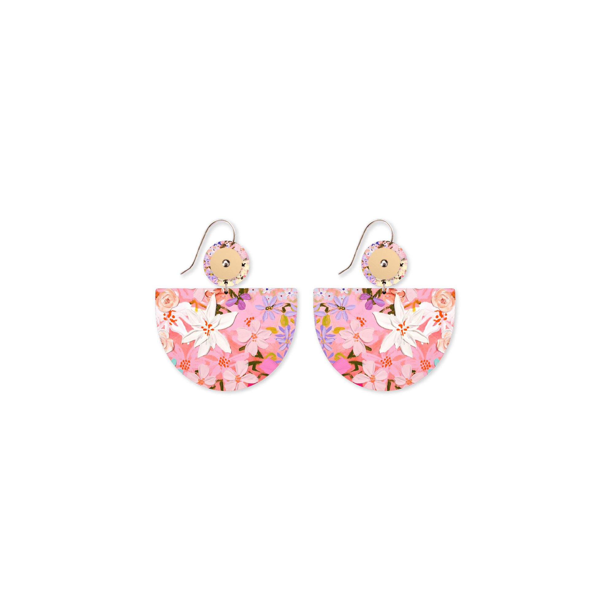 Kelsie Rose Whimsical Blooms Large Bell Circles Drop Earrings