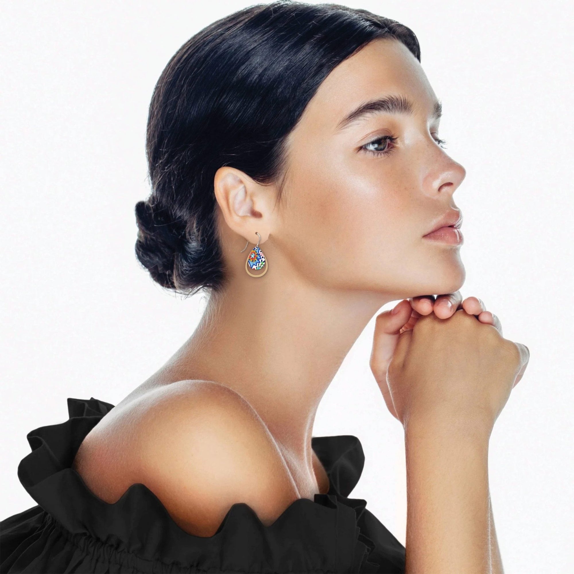 Miss Moresby Ballyhoo Layered Iconic Outline Drop Earrings