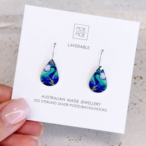 Van Gogh Irises Mini Tear Drop Earrings