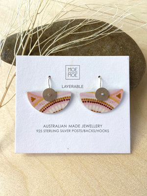 Natalie 1 Layered Medium Moon Drop Earrings