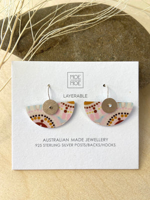 Natalie 4 Layered Medium Moon Drop Earrings