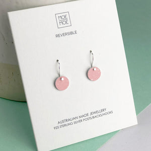 Speckled Pink Mini Circle Drop Earrings