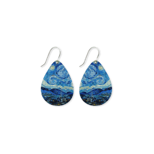 Van Gogh Starry Night Large Iconic Tear Drop Earrings