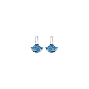 Van Gogh Starry Night Mini Pagoda Hoop Earrings