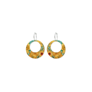 Van Gogh Sunflowers Retro Hoop Earrings