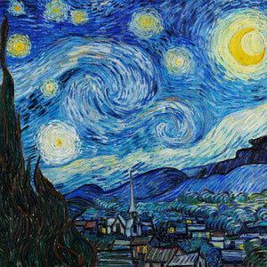 Van Gogh Starry Night Large Bell Circles Drop Earrings